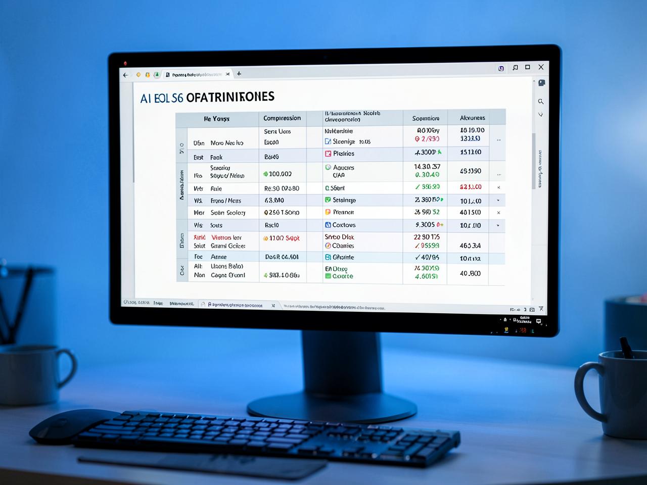 AI Tools Directory & Guide — Categorised AI prompt library shown on a widescreen monitor