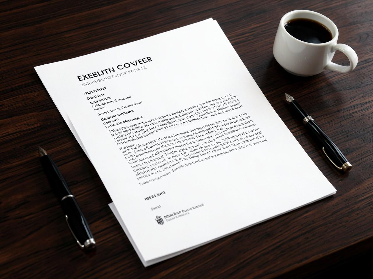Executive CV & Cover Letter — Professionally typeset CV and cover letter printed on a desk