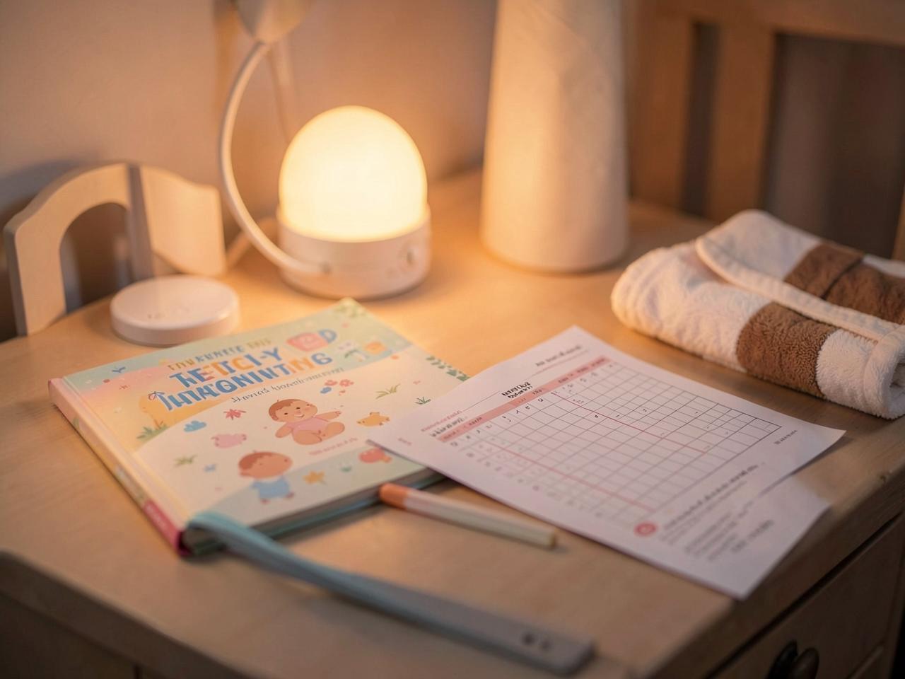 Parenting & Sleep Training Guide — Illustrated children's storybook open on a nursery table