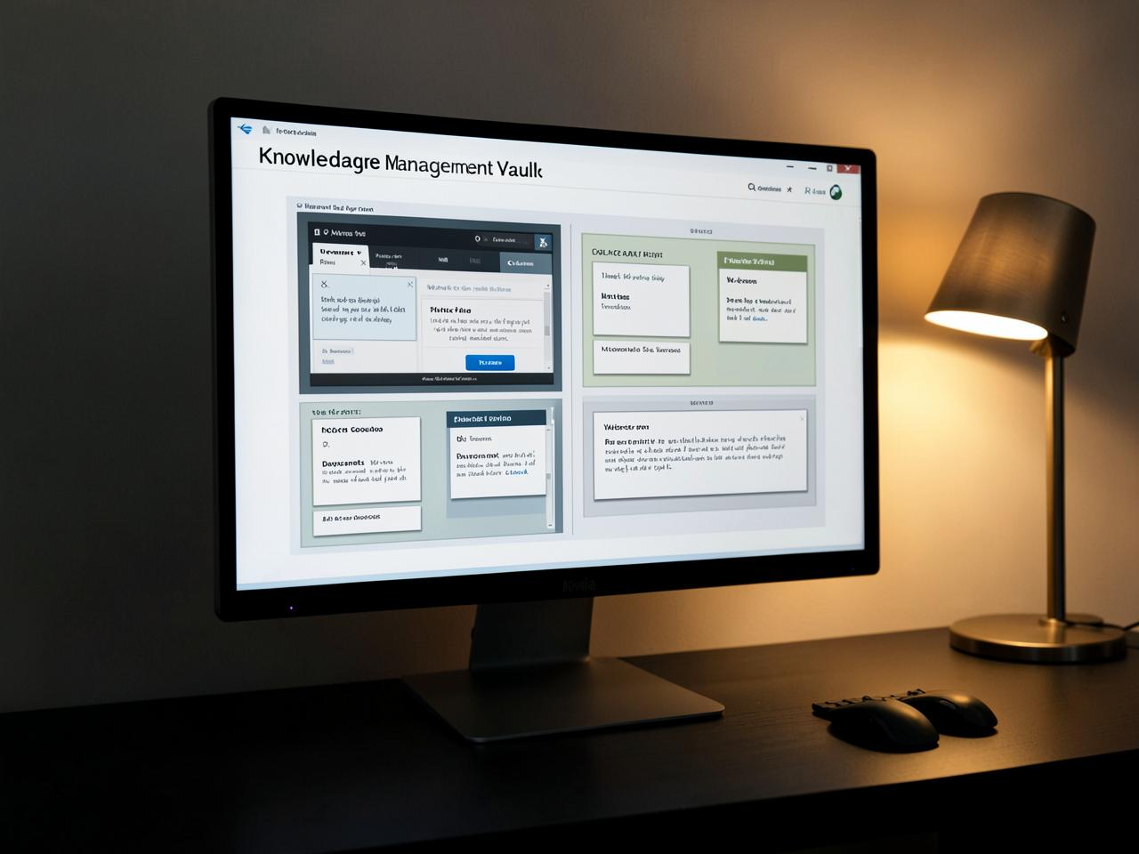 Second Brain — PARA Vault — Productivity workspace dashboard with tasks, projects and calendar on a laptop