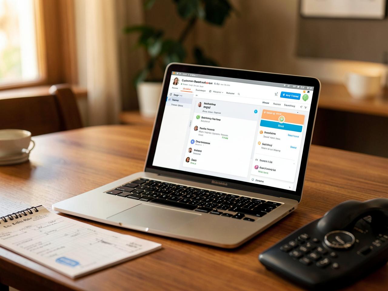 Small Business CRM (Lite) — Spreadsheet tracker dashboard with charts on a desktop monitor