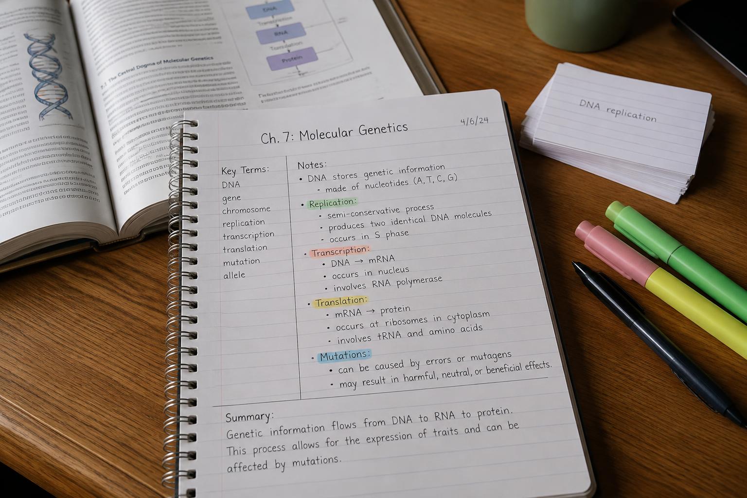 Ultimate Note-Taking System — Guided journal open at gratitude and mood check-in pages